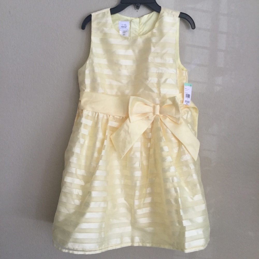 Special Editions Striped Yellow Party Dress Sz 16